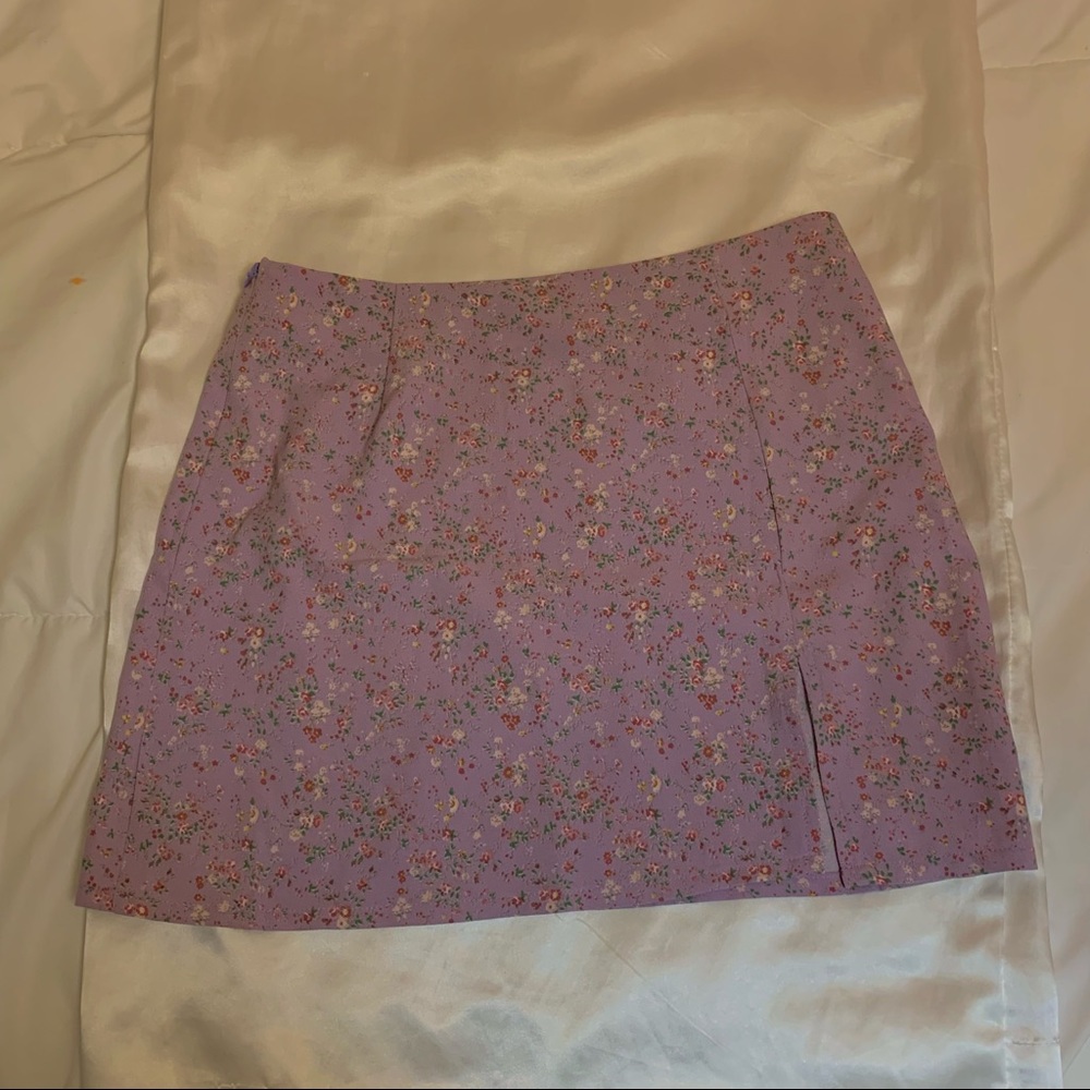 Purple Floral Summer Skirt